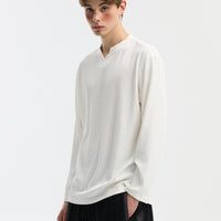 V-neck Long-sleeve Simple Casual Base Shirt