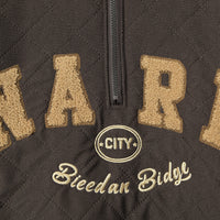 Embroidered Letters Half Zipped Stand Collar Thick Warm Sweater