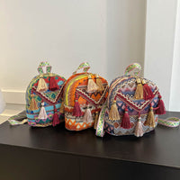 New Lightweight Womens Backpack With Ethnic-style Tassels