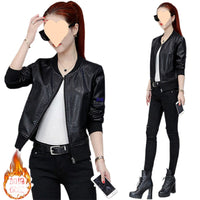 Autumn And Winter New Korean Version Loose Baseball Jacket Leather Cardigan