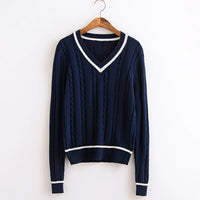 V-neck Pullover Long-sleeve Sweater For Men And Women