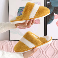Winter Cotton Slippers Women Thicken Warm Rabbit Fur Indoor