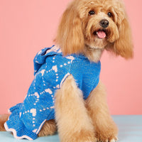 Small Dog Sweater Hoodies Dress Winter Knit Cute Clothing Heart Puppy Clothes