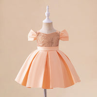 Girls Birthday Party Sequined Suspender Forged Cloth Dress