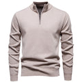 Casual Men's Solid Color Half-zip Sweater
