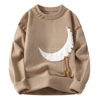 Trendy Moon Jacquard Round Neck Sweater For Men