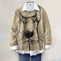 Womens Printed Raglan Long-Sleeve Sweatshirt Casual Pullover Top
