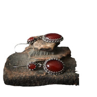 Baroque Red Female Temperamental Long Eardrops