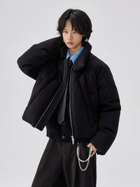 American-style Retro Stand-up Collar Padded Down Jacket