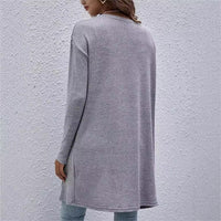 Autumn And Winter New Women's Buckle-free Cardigan Long Sleeve