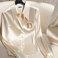 Casual Versatile Solid Color Women's Long Sleeve Top
