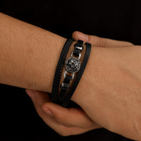 Tiger Head Multi-Layer Braided Leather Bracelet