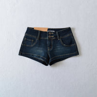 European And American Style Two-button Distressed Tight Stretch Denim Shorts