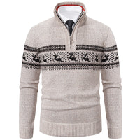 Handsome Bottom Line Large Size Half-zip Sweater