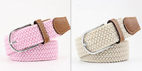 Women's Canvas Belt Student Pants Casual Stretch Braided Needle Buckle