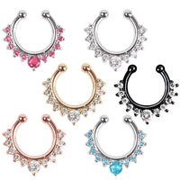 No Holes For Body Piercing With Alloy Diamond False Nose Ring