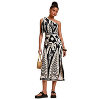 European And American-style Sexy Fashion Digital Lace-up Off-shoulder Slip Dress