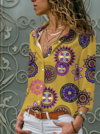 Casual Floral Women's Long-sleeved Blouse
