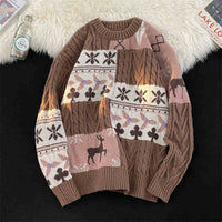 Fleece-lined Thickened Turtleneck Retro Art Design Sweater Warm