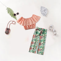 Two-piece Tube Top Shoulder Wide Leg Pants