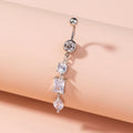 Shining Zircon Long Navel Nail Body Piercing Jewelry For Women
