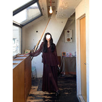 Women's Strapped Chiffon Top Lantern-Sleeve Shirt