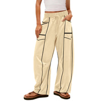 Women With Drawstring Waist Casual Pants