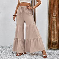 Women's Casual Elastic High-Waist Patchwork Flare Pants