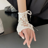 Lace-up Oversleeves Jk Girl Open Finger Cos Gloves