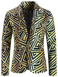 One Button Printing Leisure Suit Plus Size Men's Top