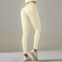 New High Waist Stretch Tights European And American Seamless Peach Hip Hip Lifting Breathable Running Sports Fitness