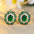 Egg Shaped Colored Zircon Polygonal Ear Buckle