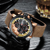 Genuine Leather High-end Waterproof Men's Luminous Quartz Watch