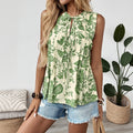 Temperament Top Pleated Tie Women's Sleeveless Shirt