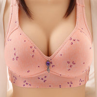 Mother's Middle-aged And Elderly Thin No Steel Ring Big Breast Small Soft Vest Top Support Bra