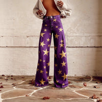 Plus-size Casual Versatile Wide-leg Pants For Women Faux Fabric