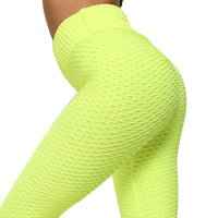 Bubble Yoga Pants Jacquard High Elastic Sports Gym Pants