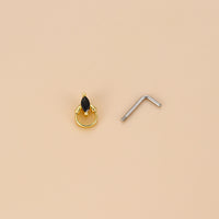 Vintage Zircon Stainless Steel Nose Nail