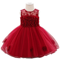 European And American Summer Children's Tube Top Flower Mesh Wedding Dress Pettiskirt