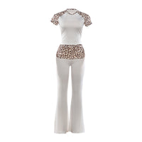 Womens Fashionable Printed Patchwork Sexy Slim-Fit Pants Suit
