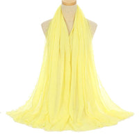 Pleated Viscose Yarn Monochrome Scarf Natural Wrinkled Cotton And Linen Burrs