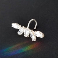 Fake Ring No Hole Shiny Zircon Flower Lip Jewelry