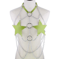Leather Pentagram Chest Belt Body Chain