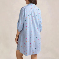 Commuter Style Blue Striped Long Sleeve Shirt