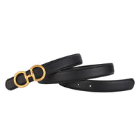 Women's Leather Smooth Buckle Belt