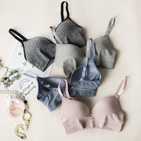 Wireless Bra Sports Yoga Small Chest Push Up Adjustable Solid Color One-piece Bra