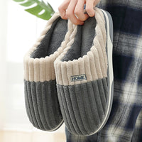 Men's Cotton Slippers Home Autumn And Winter Thick Bottom Non-slip Home