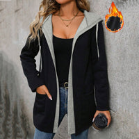 Sweater Coat For Women Autumn And Winter Loose Casual Contrast Color Fake Two Pieces