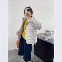 Lightweight Fine Plaid Horizontal Pattern Sports Leisure Hooded Cotton Jacket