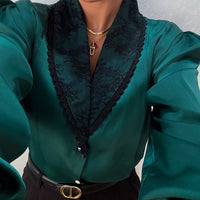 Sophisticated Cardigan With A Lapel Collar And V-neck Shirt